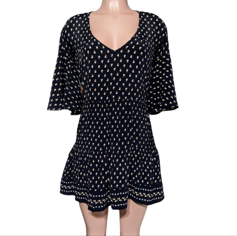 Anthropologie x Faithfull the Brand Size 4 Fresa Tunic Mini Dress Floral Boho E7